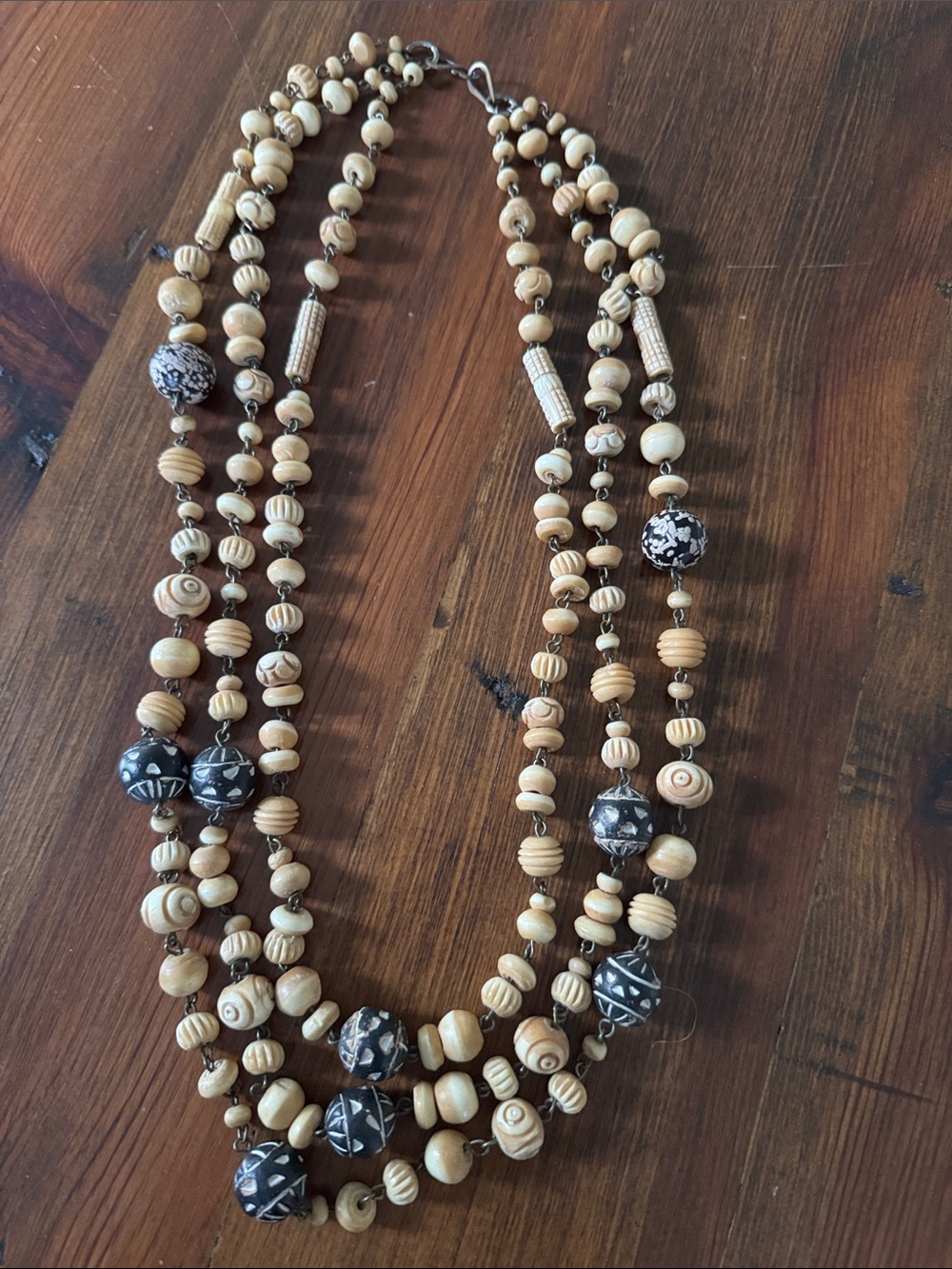 Wood Bead Multi-Strand Necklace
